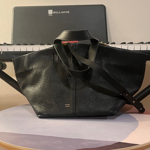 Mansur Gavriel Handbags - Mansur Gavriel Tulipano Black leather Tote / Crossbody